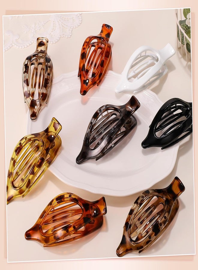 Obeoby 8 PCS Flat Hair Clips for Women, French Duckbill Flat Claw Clips for Thin Thick Hair Barrettes Accessories Medium Large (Tortoiseshell) - Image 5